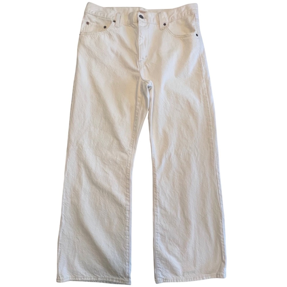 Levi's Premium White Minimalist‎ Baggy Boot Wide Leg Jeans Women's Size 31